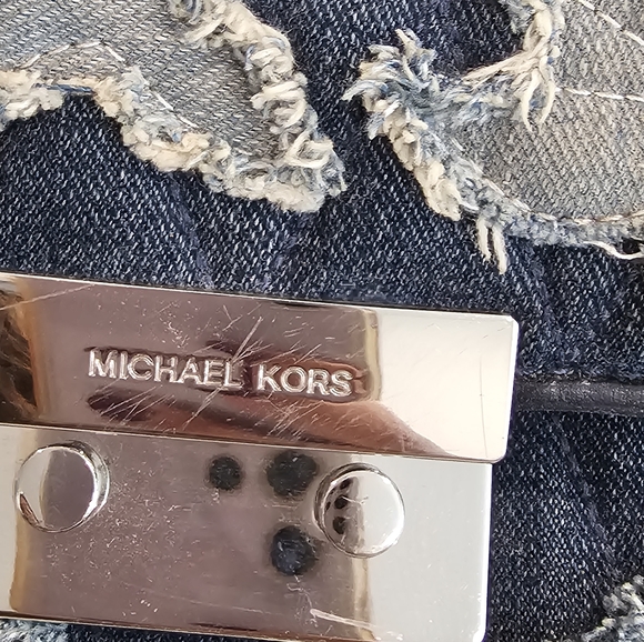 Michael Kors Large Sloan Denim Chain Bag - Picture 9 of 17